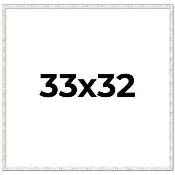 33x32 Frame White Scuffed Rustic Solid Wood Picture Frame | 0.75 Inch Moulding Width| Includes UV