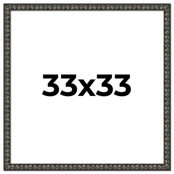 33x33 Frame Black-Brown Medieval Solid Wood Picture Frame | 1.5 Inch Moulding Width | Gotham