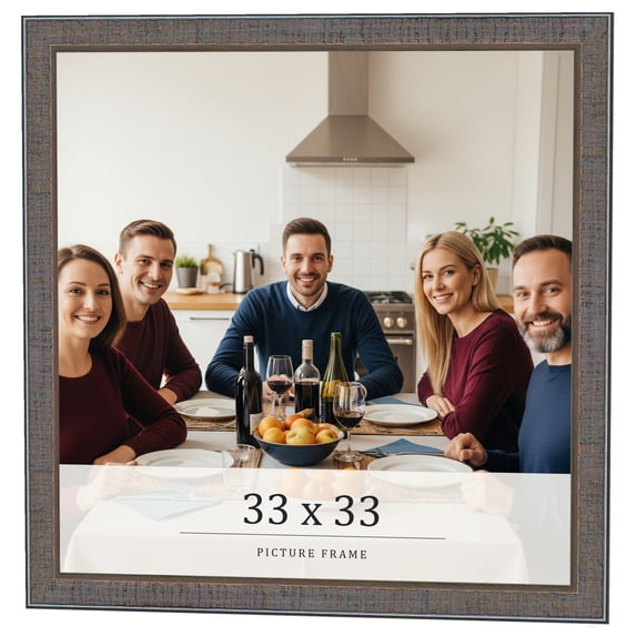33x33 Frame Blue Kingsley Pewter Solid Wood Picture Frame Width 0.75 Inches |Interior Depth 0.5