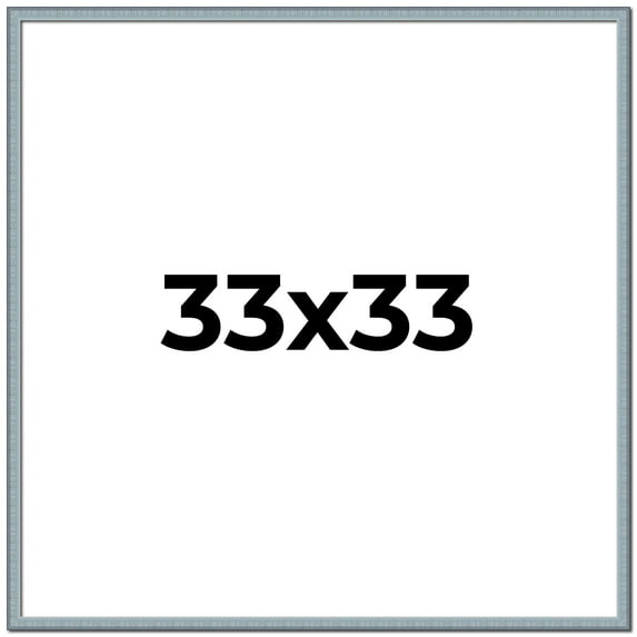 33x33 Frame Blue Scuffed Farm Board Solid Wood Picture Frame Width 0.75 Inches | Interior Depth 0.5
