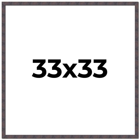 33x33 Frame Brown Rustic Lacquered Walnut Solid Wood Picture Frame Width | 0.875 Inch Moulding