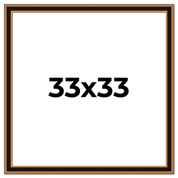 33x33 Frame Gold Brown Plein Air Vintage Solid Wood Picture Frame | 1.75 Inches Moulding Width |