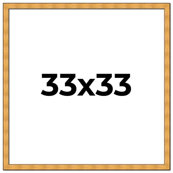 33x33 Frame Gold Rustic Solid Wood Picture Frame | 1.25 Inch Wide Moulding | Rustique Gold