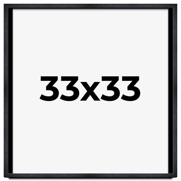 33x33 Shadow Box Frame Black | 1 Inches Deep Real Wood Farmhouse Shadowbox Display Frame | UV