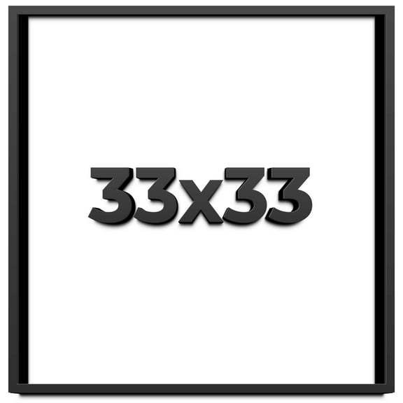33x33 Shadow Box Frame Black | 2 Inches Deep Real Wood Contemporary Shadowbox Display Frame | UV