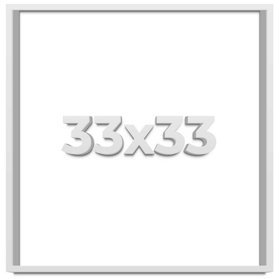 33x33 Shadow Box Frame White | 1 Inches Deep Real Wood Contemporary Shadowbox Display Frame | UV