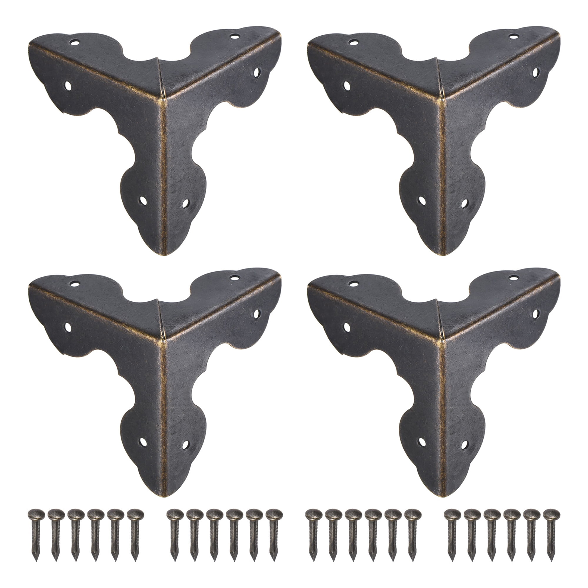 33x33x33mm Metal Box Corner Protectors Electroplated Bronze Tone 8 Pack ...