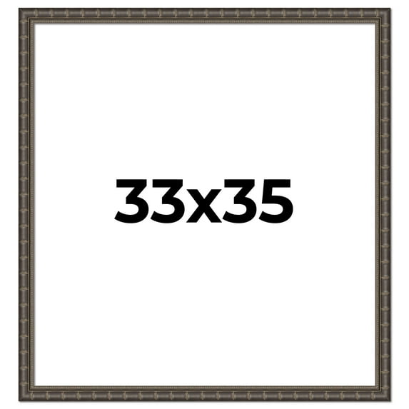 33x35 Frame Black Bamboo Solid Wood Picture Frame Width 1.5 Inches | Interior Frame Depth 0.5