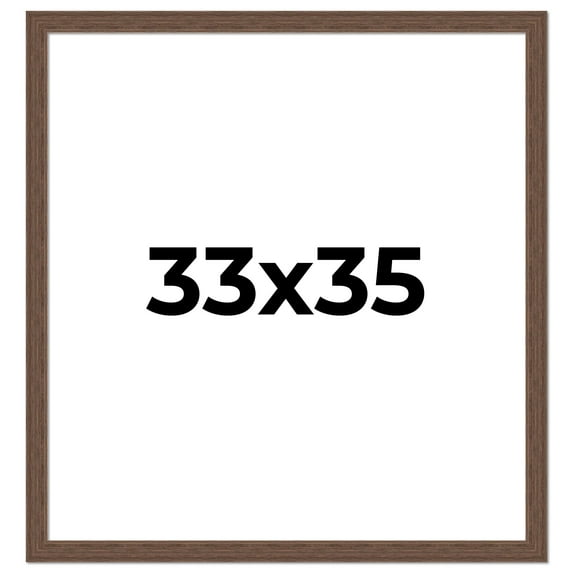 33x35 Frame Brown Farmhouse Solid Wood Picture Frame Width 1.5 Inches | Interior Frame Depth 0.5