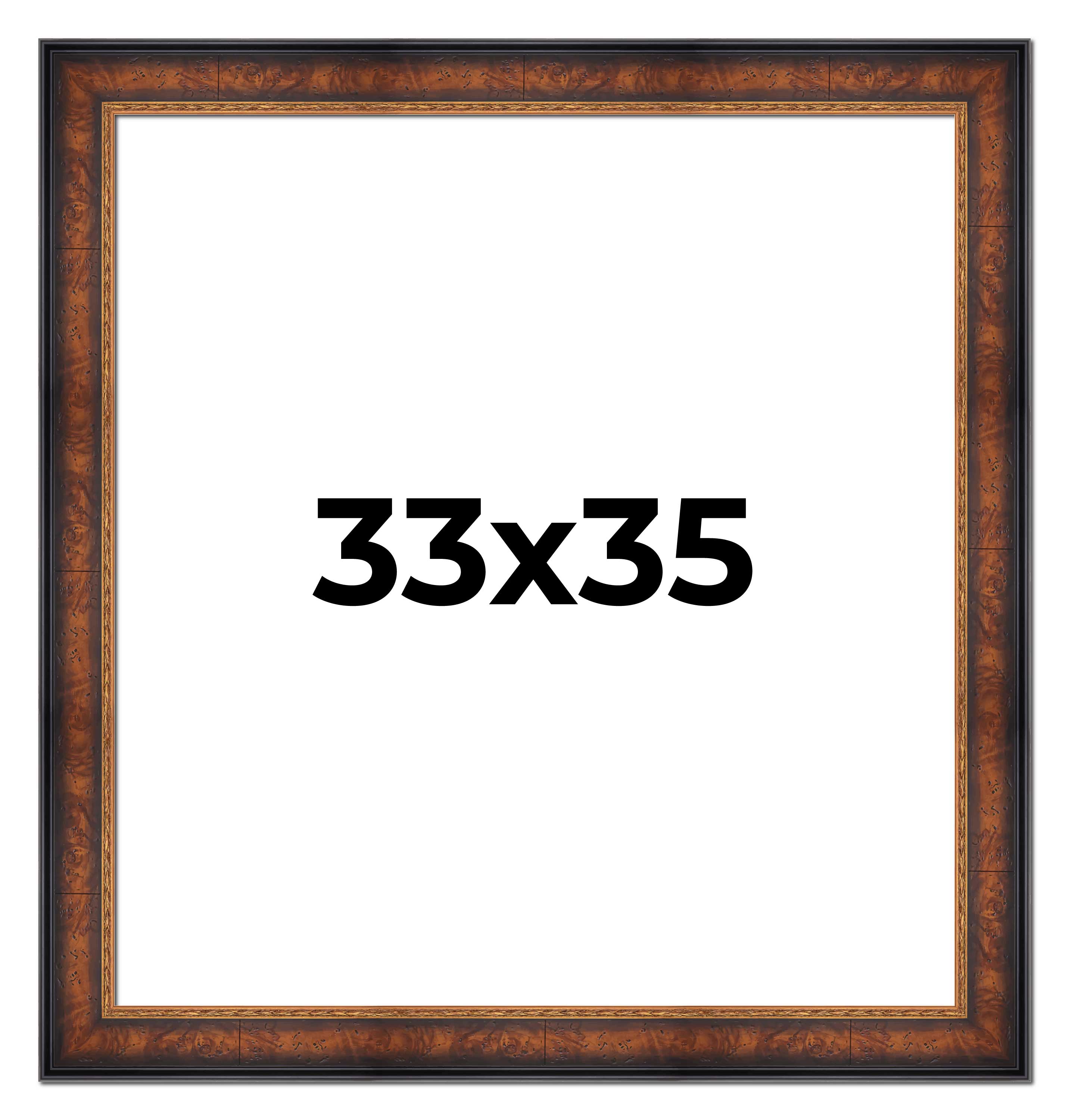33x35 Frame Brown Walnut Gold Ornate Trim Solid Wood Plein Air Picture ...