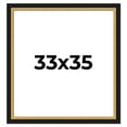 thumbnail image 1 of 33x35 Frame Gold Real Wood Picture Frame Width 2.25 Inches | Interior Frame Depth 0.5 Inches |, 1 of 8