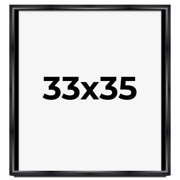 33x35 Shadow Box Frame Black | 1.25 inches Deep Real Wood Contemporary Shadowbox Display Frame | UV