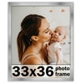thumbnail image 1 of 33x36 Frame Silver Stainless Steel Solid Wood Picture Frame | 0.75 Inch Moulding Width | Includes, 1 of 8