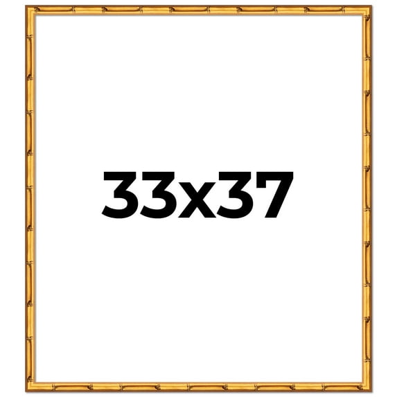 33x37 Frame Gold Bamboo Picture Frame - Complete Modern Photo Frame Includes UV Acrylic Shatter