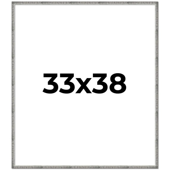 33x38 Frame Silver Picture Frame - Complete Modern Photo Frame Includes UV Acrylic Shatter Guard