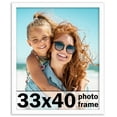 thumbnail image 1 of 33x40 Frame White Solid Wood Picture Frame Includes UV Acrylic Shatter Guard Front, Acid Free Foam, 1 of 8