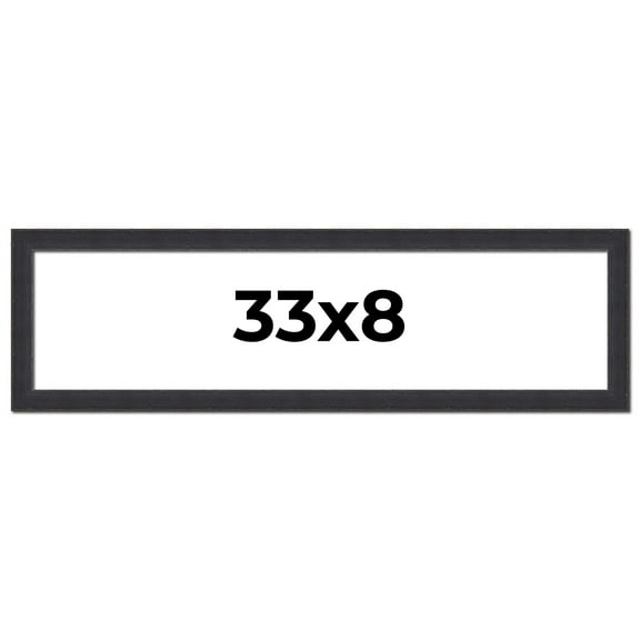 33x8 Frame Black Real Wood Picture Frame Width 1.25 Inches | Interior Frame Depth 0.5 Inches |