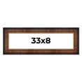 thumbnail image 1 of 33x8 Frame Brown Walnut Gold Ornate Trim Solid Wood Plein Air Picture Frame | 3 Inch Moulding Width, 1 of 8