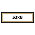 thumbnail image 1 of 33x8 Frame Gold Real Wood Picture Frame Width 2.25 Inches | Interior Frame Depth 0.5 Inches |, 1 of 8