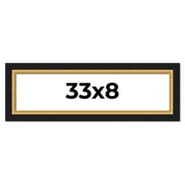 33x8 Frame Gold Real Wood Picture Frame Width 2.25 Inches | Interior Frame Depth 0.5 Inches |
