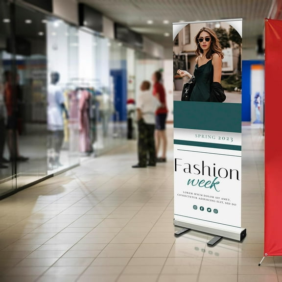 33x81" Custom Retractable Banner Stand Signs Roll up Personalized Display with travel case for Business and Trade Shows Advertising
