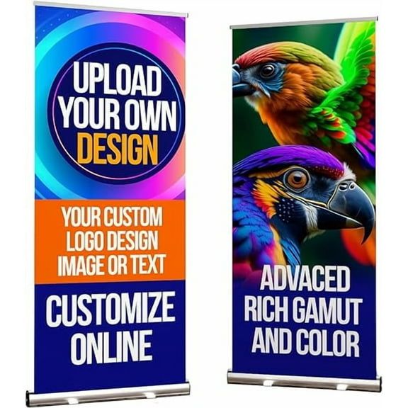 33x81" Custom Retractable Banner Stand Signs Roll up Personalized Display with travel case for Business and Trade Shows Advertising