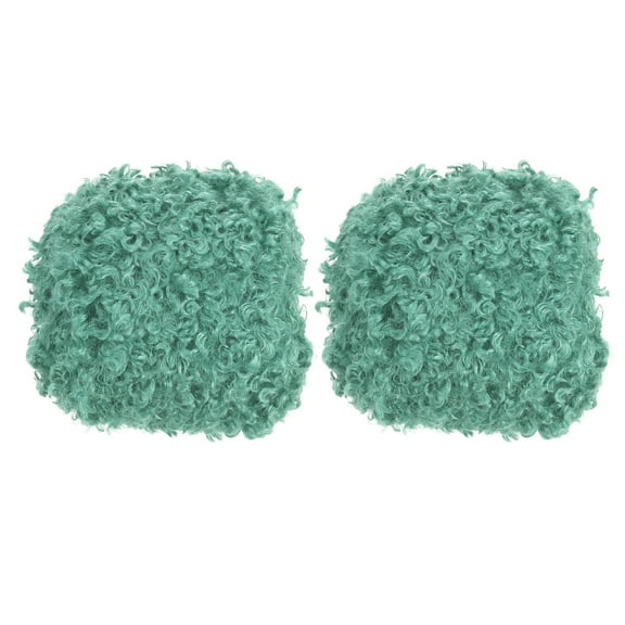 33yds Fluffy Yarn, 2 Skeins Fuzzy Yarn Faux Fur Yarn Crochet Soft Plush Fur Eyelash for Crocheting Knit, Dark Green