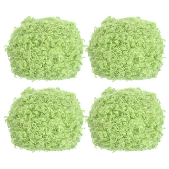 33yds Fluffy Yarn, 4 Skeins Fuzzy Yarn Faux Fur Yarn Crochet Soft Polyester Plush Fur Eyelash, Green