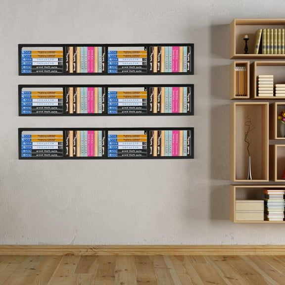 34.2*6.2*3 inch 3 x Floating Shelf Wall Mount CD DVD Rack Media Storage Organizer Shelves