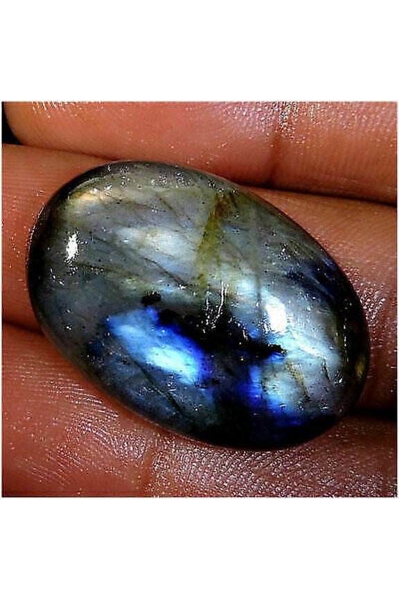 34.20Cts Natural Blue Flashy Labradorite Oval Cabochon Loose Gemstone d707