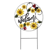 34.25H Solar Welcome Garden Sign, Sunflowers