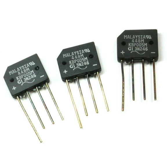 #34) 30pcs General Instruments Silicon Bridge Rectifier Diodes KBP005M 50v 2A