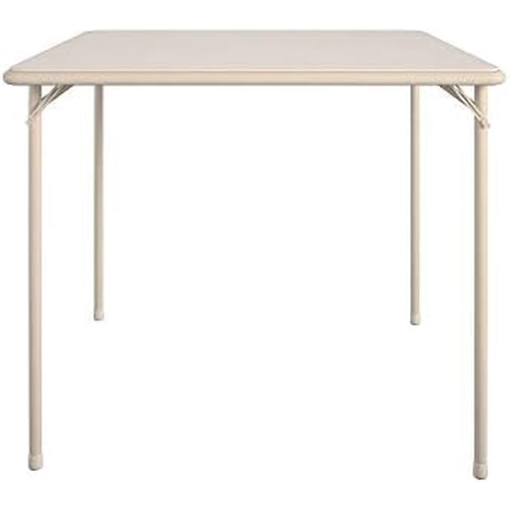 34" Square Vinyl Top Folding Card Table, Antique Linen