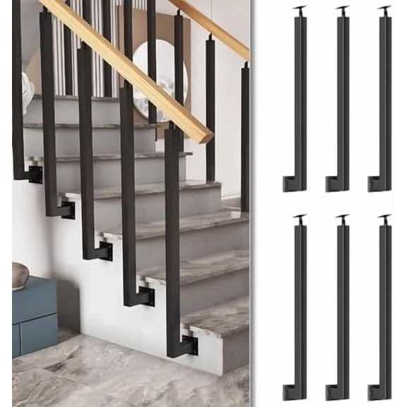 34/36/38/40/42in Side Mount Stair Railing Posts, Indoor Outdoor 270Adjustable Metal Baluster Post, Staircase Balusters with Screws Kit for Deck, Balcony and Porch$$Tools & Hardware Other
