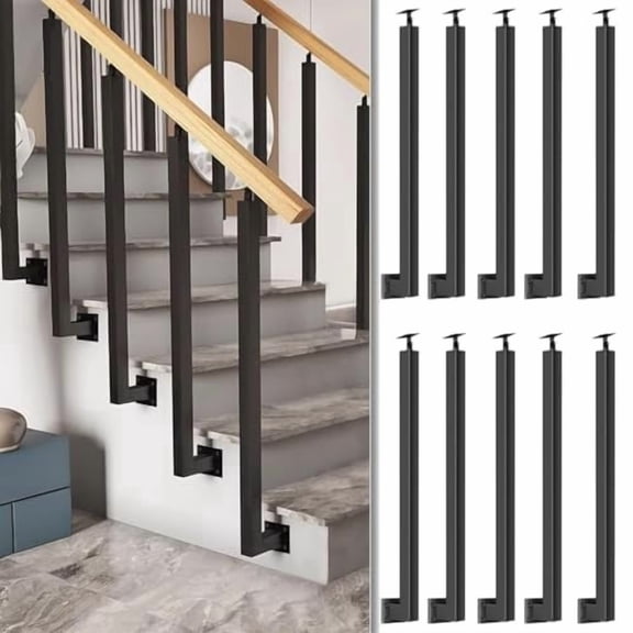 34/36/38/40/42in Side Mount Stair Railing Posts, Indoor Outdoor 270Adjustable Metal Baluster Post, Staircase Balusters with Screws Kit for Deck, Balcony and Porch$$Tools & Hardware Other