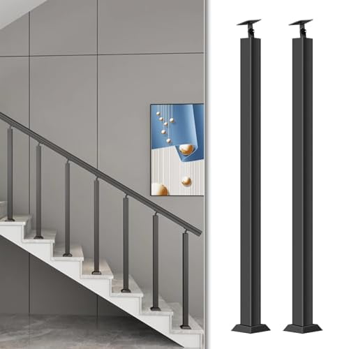 34/36/38/40/42in Stair Railing Posts, Indoor Outdoor 270Adjustable Metal Baluster Post, Staircase Balusters with Screws Kit for Deck, Balcony and Porch$$Tools & Hardware Other