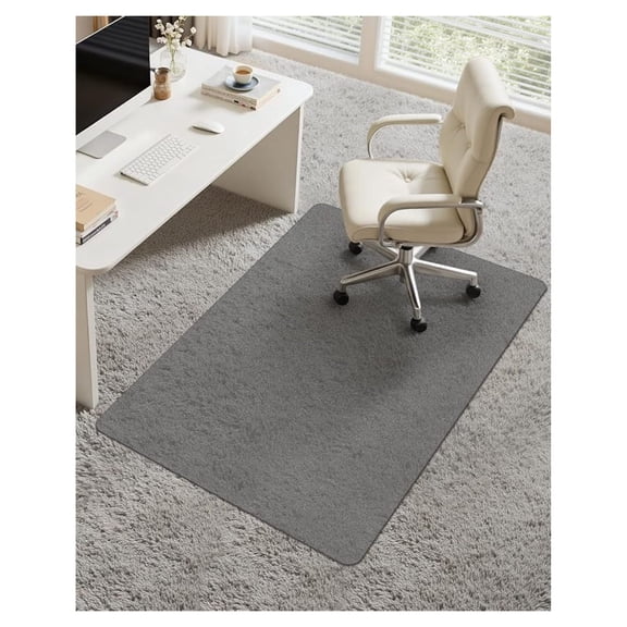 34.5"*47.1" Hard Material Chair Mat for High Pile Carpet and Hardwood Floor, Heavy Duty Computer Chair Mat, Frosted Clear Chair Pad for Rolling Chairs Office and Home Grey