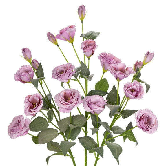 34.5" Purple Eustoma Lisianthus Flowers 3Pcs Artificial Flowers with Long Stem 4 Heads for DIY Wedding Party Centerpiece Bouquet Table Home Decor