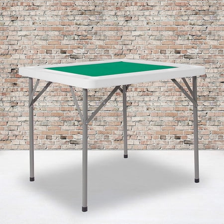 34.5" Square 4-Player Folding Card Game Table with Green Felt and Cup Holders