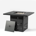 thumbnail image 1 of AJ Enjoy 34" Rectangular Black 50,000 BTU Propane Gas Fire Pit Table & Patio Heater w/ Hideaway Tank Seat, 1 of 11