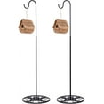 thumbnail image 1 of 34-55 Inch Adjustable Black Iron Shepherds Hook with Base Indoor Outdoor Wind Chime Stand Bird Feeder Stand Hanging Plant for Garden Plants Weddings Event Home Decor(1 Pcs), 1 of 6