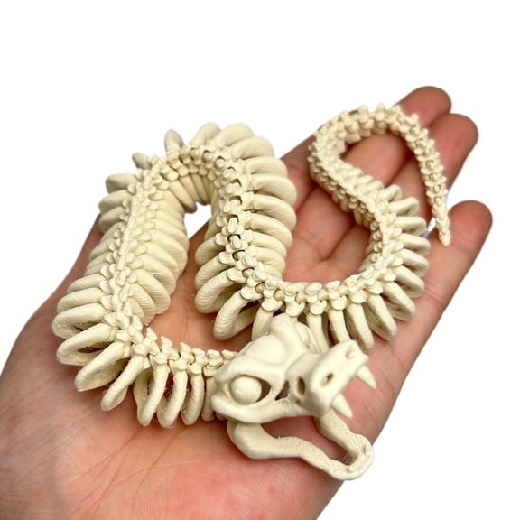 34/58cm 3D Printing Jointed Movable Skeleton Snake Model Can Open Mouth Realistic Skeleton Snake Home Decoration Creative Gift