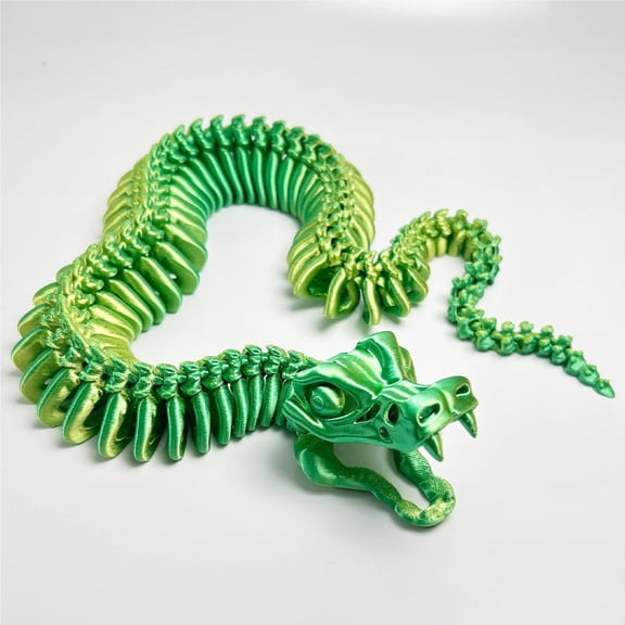 34/58cm 3D Printing Jointed Movable Skeleton Snake Model Can Open Mouth Realistic Skeleton Snake Home Decoration Creative Gift