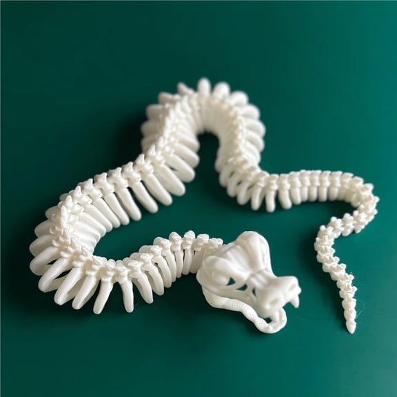34/58cm 3D Printing Jointed Movable Skeleton Snake Model Can Open Mouth Realistic Skeleton Snake Home Decoration Creative Gift