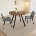 thumbnail image 1 of 34.6" Round Dining Table Set, Mid Century Modern Round Dining Table for 2 Person, with Steel Legs, Coffee Table for Kitchen Dining Room, Office, Save Space, 1 of 5