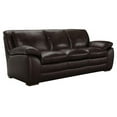 thumbnail image 1 of 34.63 x 63.38 x 36.63 in. Zanna Contemporary Sofa, Genuine Dark Brown Leather with Brown Wood Legs, 1 of 1