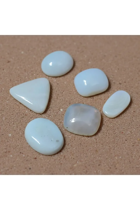 34.85 Carats Of Fair & Good Quality Natural Australian Opal Ring Size 6 Pcs Lot - 13 to 16 mm
