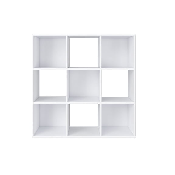 34.96 in. Tall White Wood 3-Shelf Etagere Bookcase