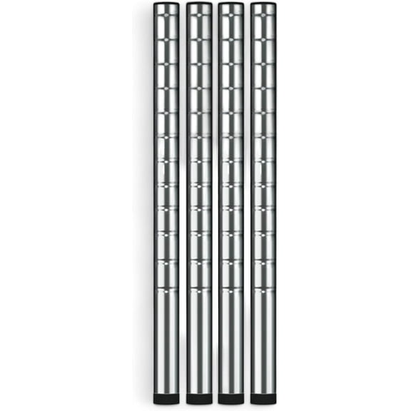 34" Chrome Wire Shelf Posts. Pack of 4 Posts | Heavy Duty | Utility Shelving Units - Commercial Wire Shelf Shelving Posts Adjustable shelving Restaurant Organization Shelving Unit for Commercial Use