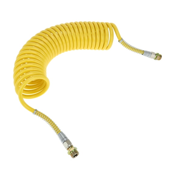 34 Circle Air Brake Hose Oil Cooler Coiled Short Tail Line Brake Coil Cable for Trucks Tractors Assembly with M22x1.5 NPT Fitting Iron Nylon Red 28 FT